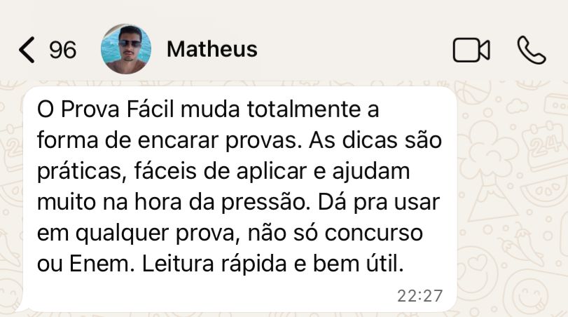 Depoimento de Matheus enviado por mensagem